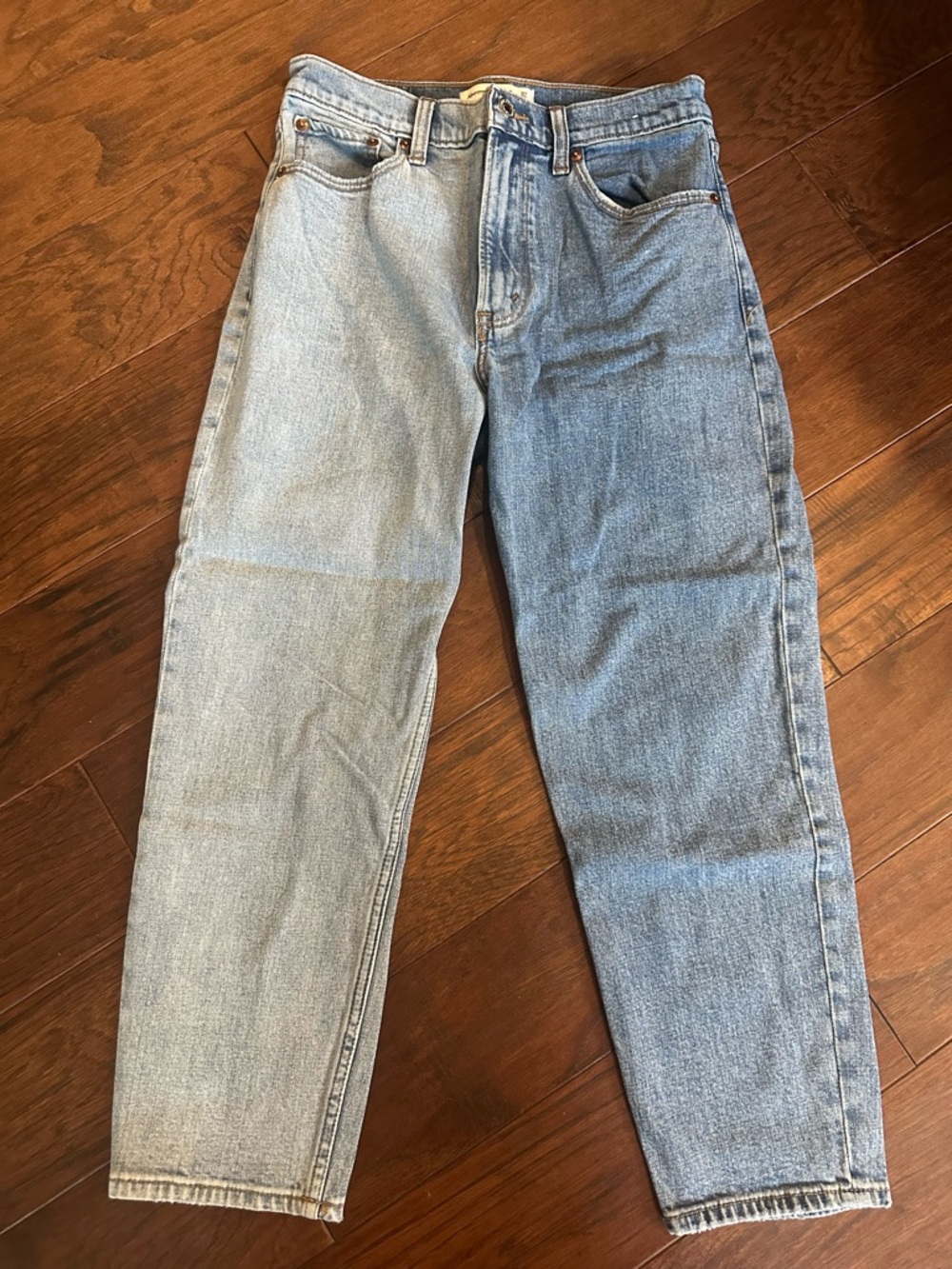 Two Tone Mom High Rise Jeans